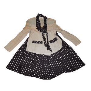 BRITLAND women's size 7 vintage gray black polka dot long thin shorts suit set